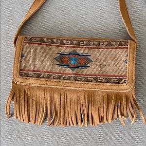 Minnetonka Fringe Suede Crossbody Purse